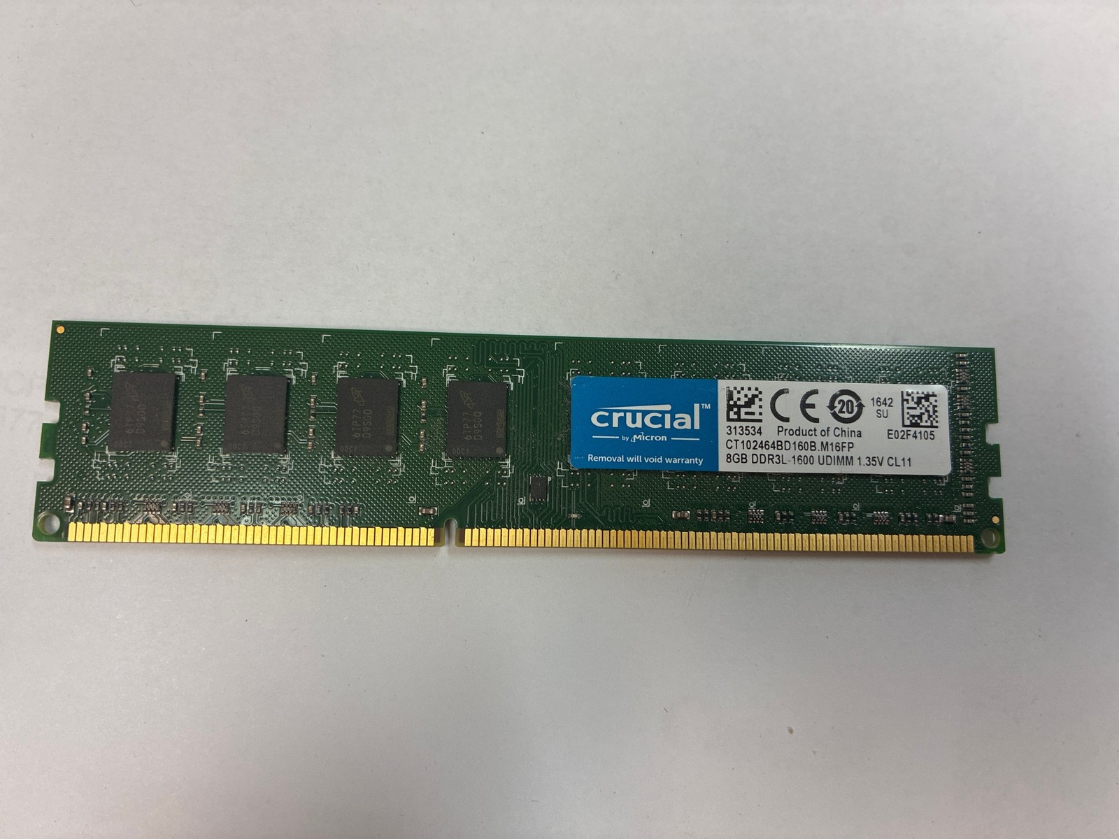 🔥 Crucial CT102464BD160B.M16FP 8GB DDR3L-1600 UDIMM Desktop Memory
