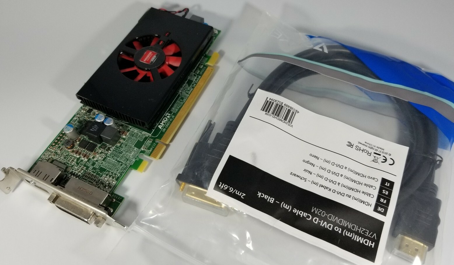 AMD HD8570 1GB Displayport DVI HDMI Cable Low Pro Video Card Windows 10