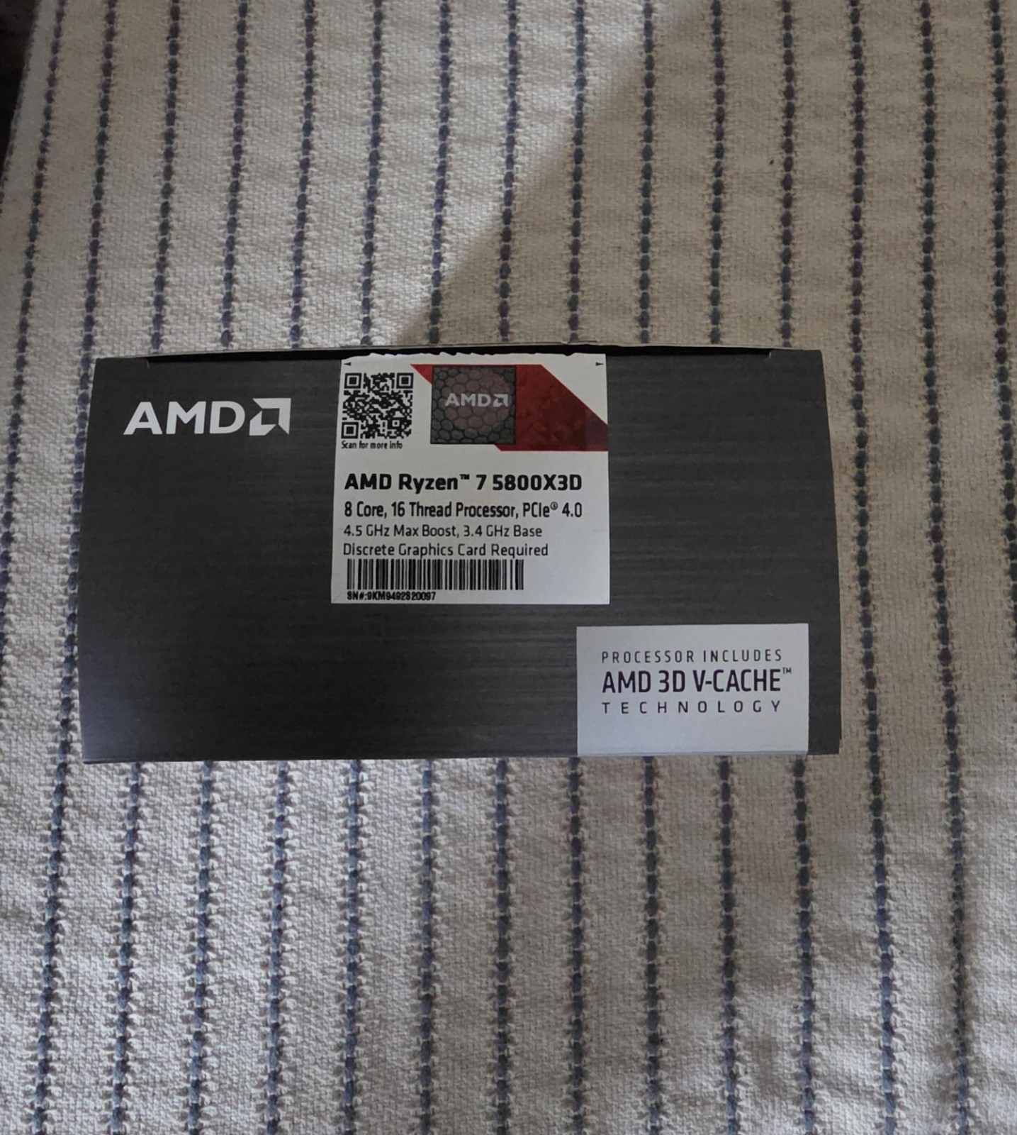 AMD Ryzen 7 5800X3D 8-Core 16-Thread 105W AM4 CPU Processor