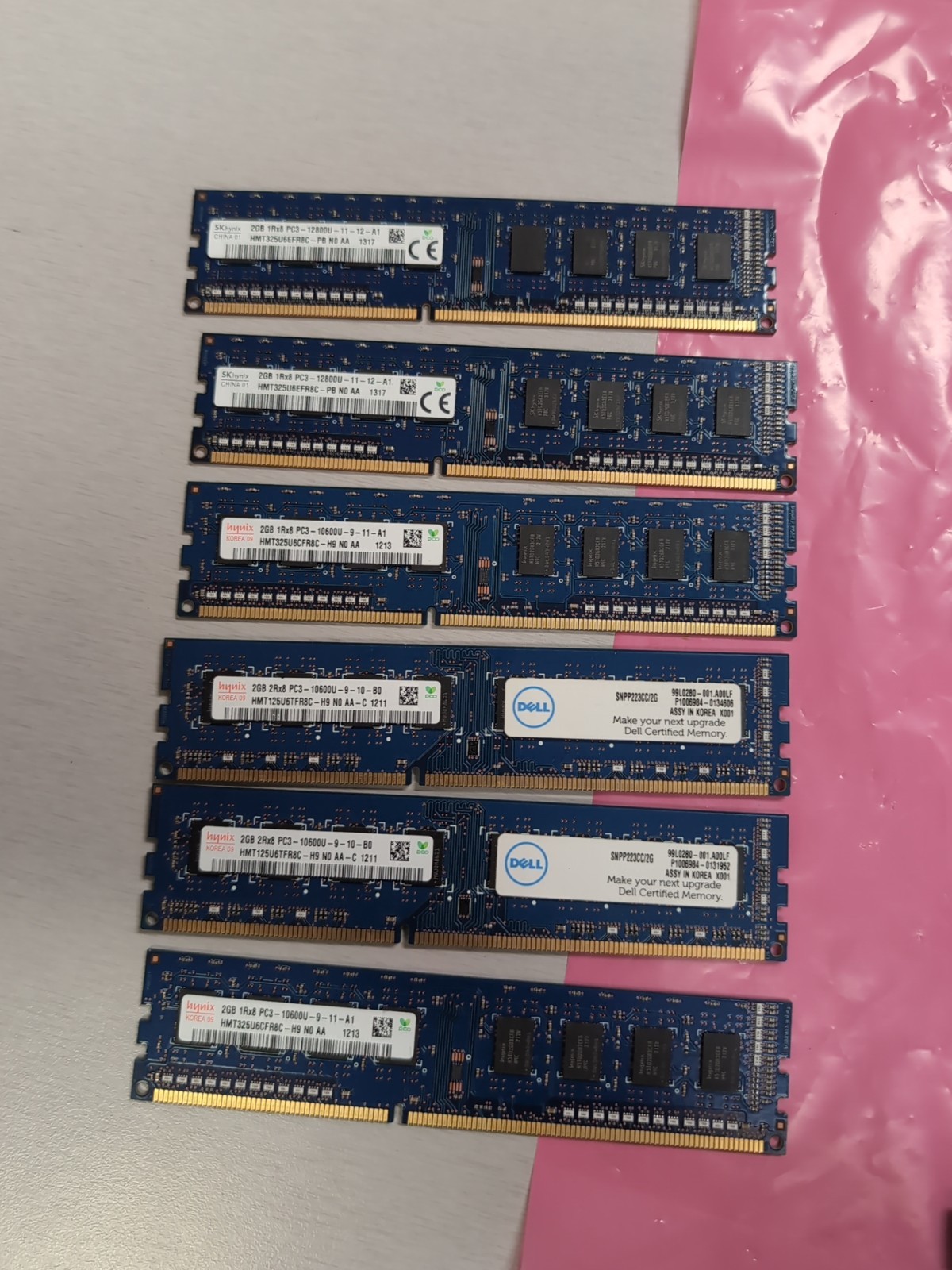 Lot Of 6- 2 GB Hynix hmt325u6cfr8c-h9 & hmt325u6cfr8c-PB See Pics* 12 GB Total