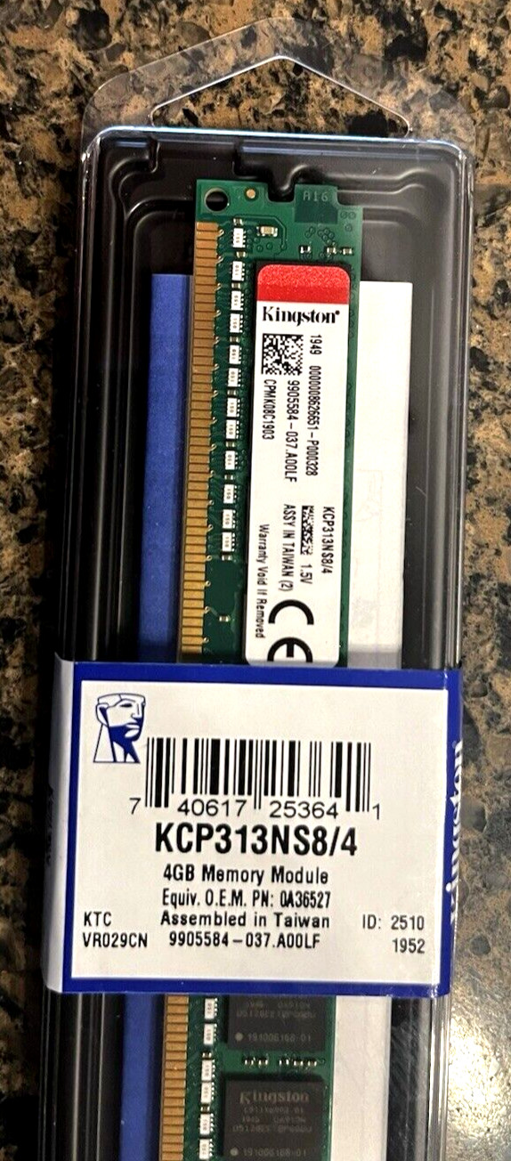 Kingston 4GB 1333MHz DDR3 Single Rank 240-pin Standard 512M X 64 Non-ECC Unbuffe