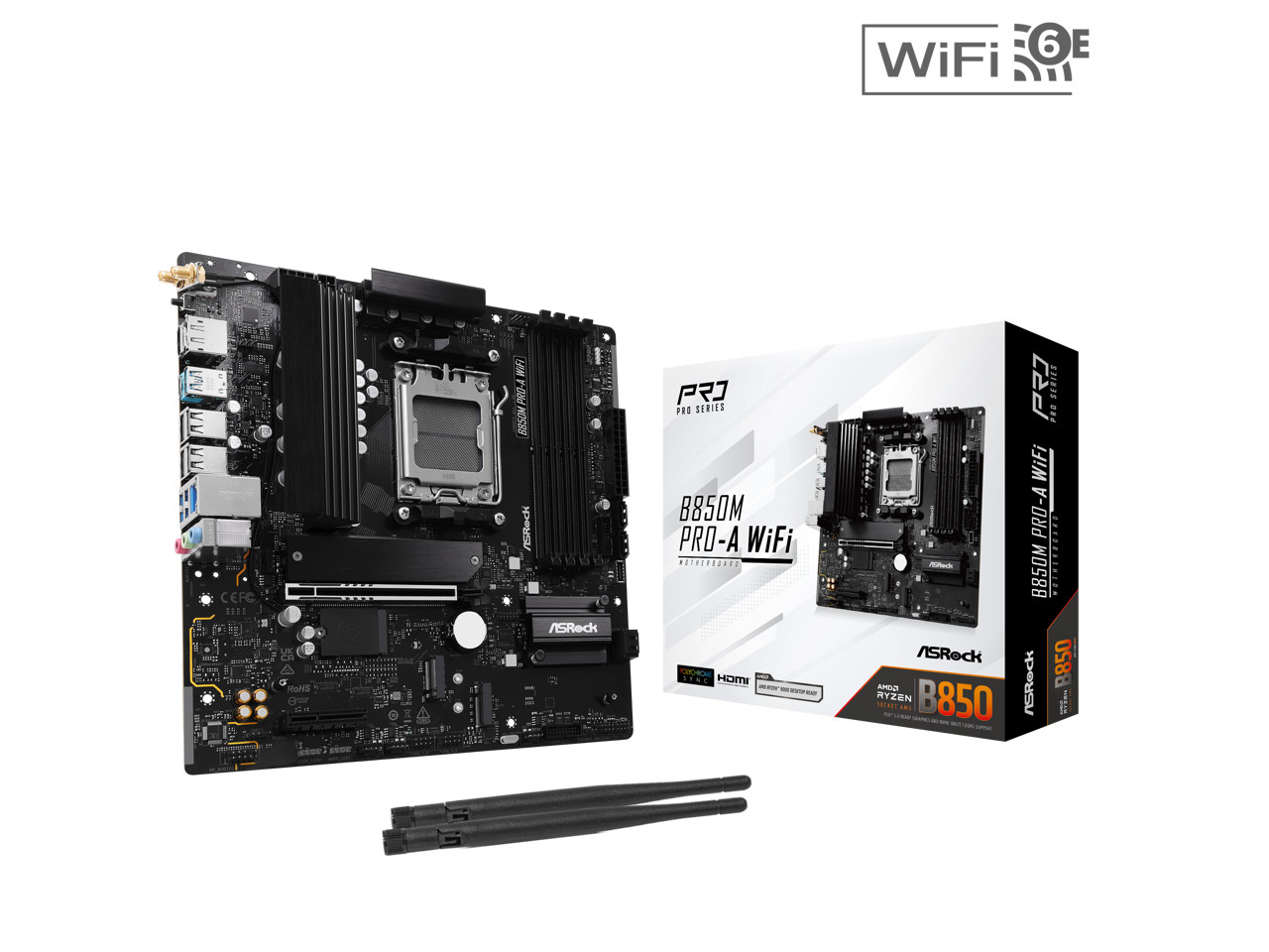ASRock B850MProAWiFi B850M Pro A WiFi Micro ATX AM5 Motherboard