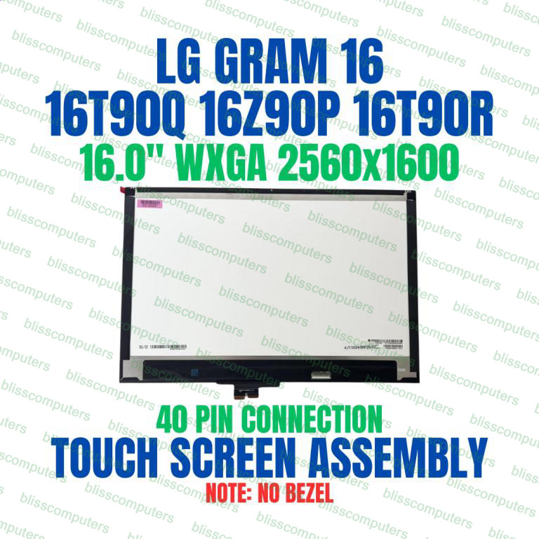 Digitizer Assembly LCD Touch Screen LP160WQ1 SPA1 Lg Gram 16T90P-K.AAE7U1 Laptop