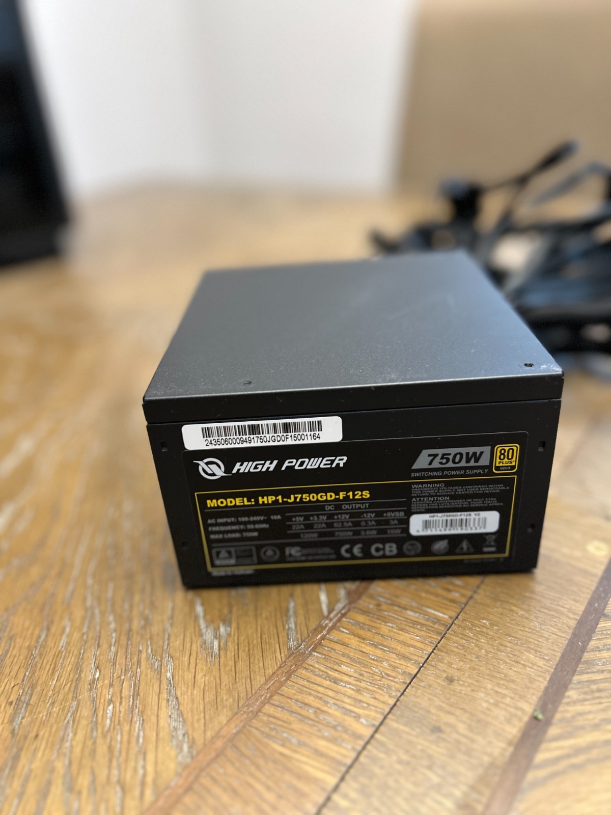 High Power HP1-J750GD-F12S Active PFC ATX 750W 80Plus Gold Power Supply