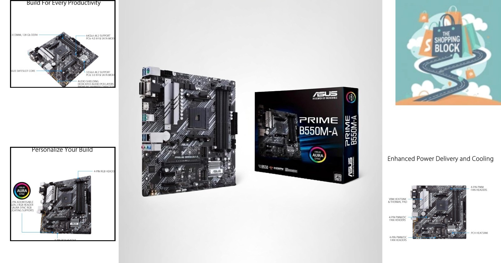 Prime B550M-A WiFi II AMD Micro ATX Motherboard with PCIe 4.0, WiFi 6, DDR4, …