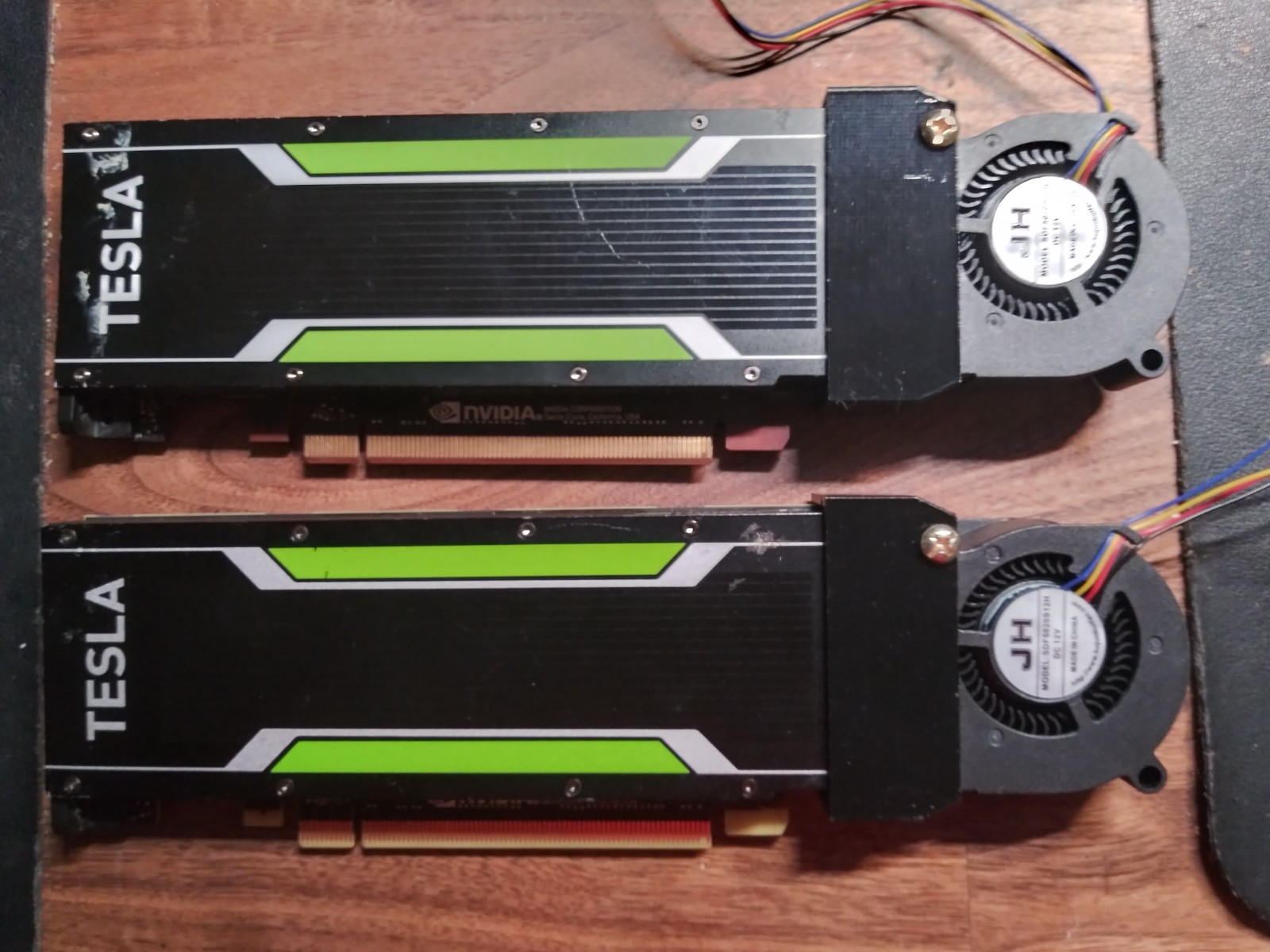 2x NVIDIA Tesla P4 8GB GPUs + Custom Active Cooling Shrouds / Fans – Homelab AI
