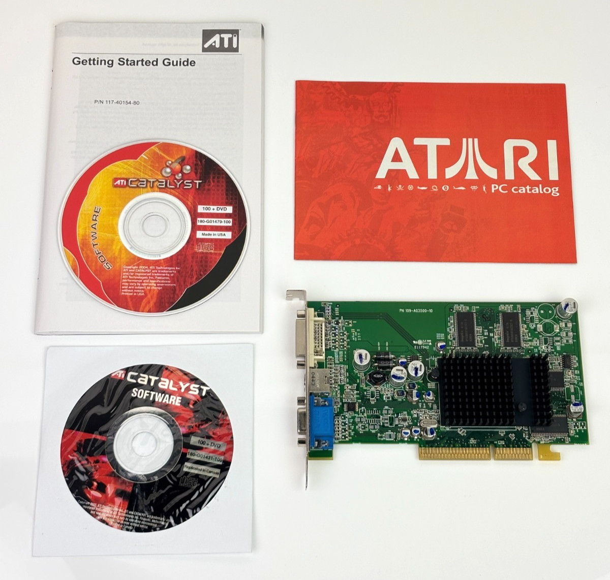 ATI Radeon 9550 256MB AGP Graphics Card Bundle Driver Discs Manual Atari Catalog