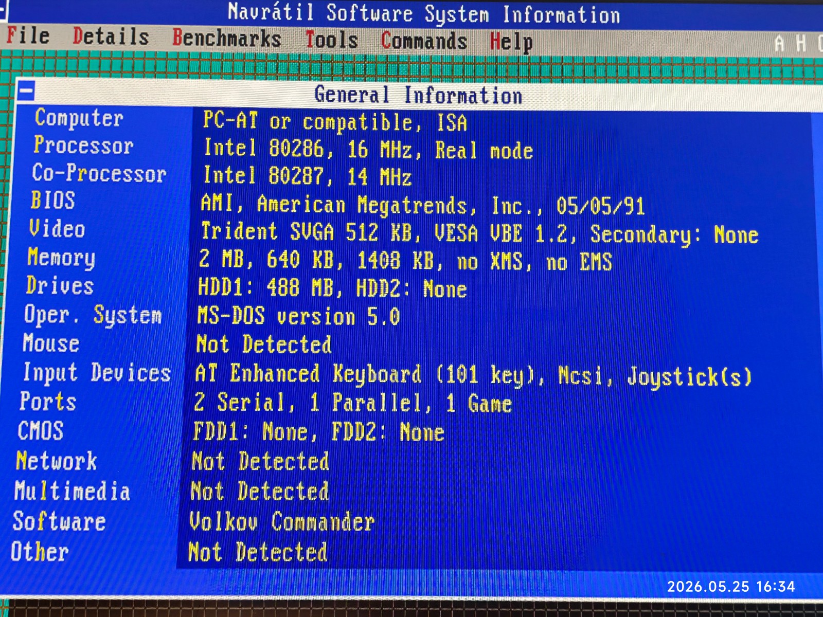 RARE 286 Motherboard PCPartner 35-7035-04-00 with Harris 16 Mhz, FPU + 2 MB RAM