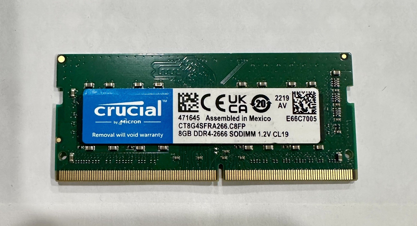 Crucial 8GB DDR4 2666 MHz PC4-21300 SODIMM Laptop Memory RAM (CT8G4SFRA266)