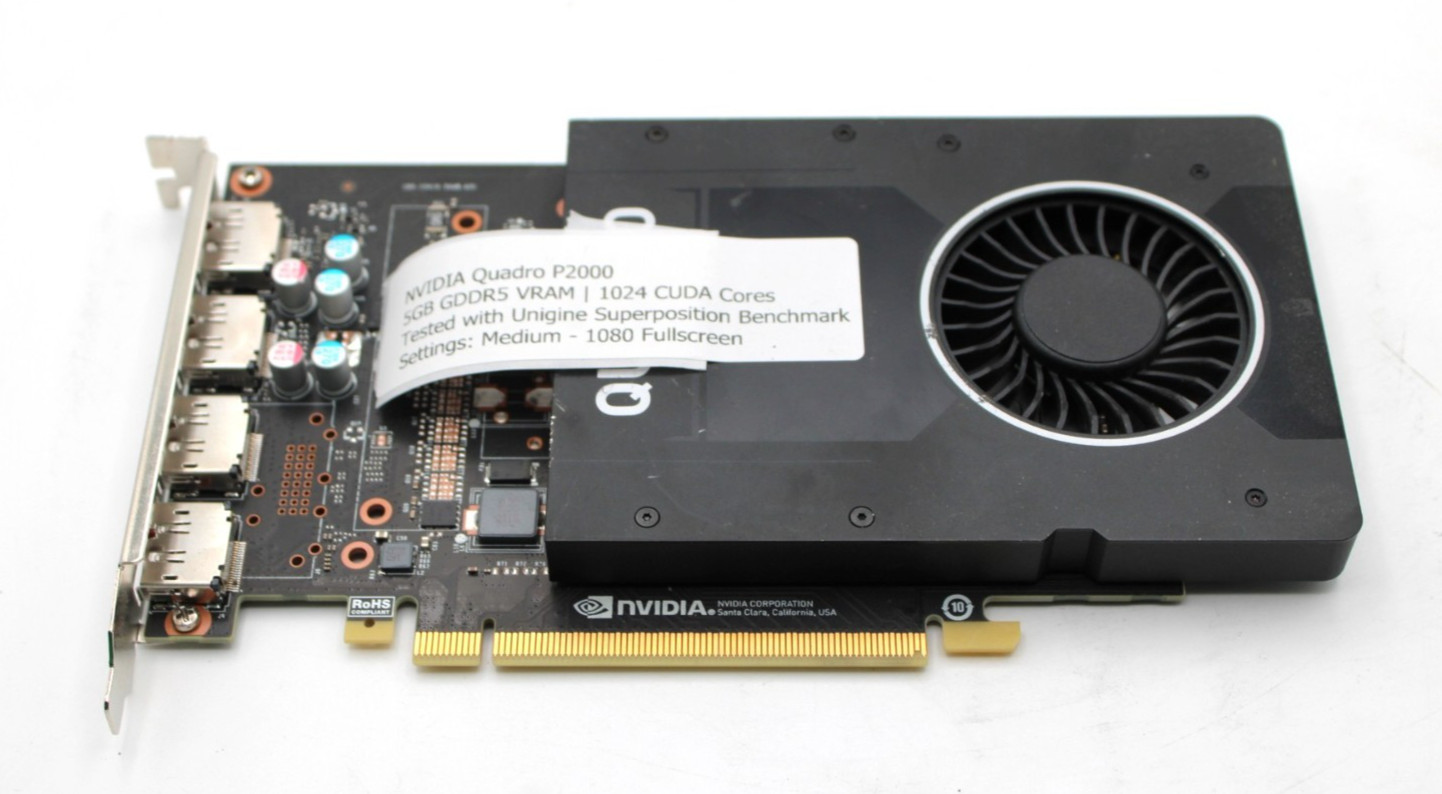 NVIDIA Quadro P2000 5GB GDDR5 VRAM 1024 CUDA Cores *Used/Tested*