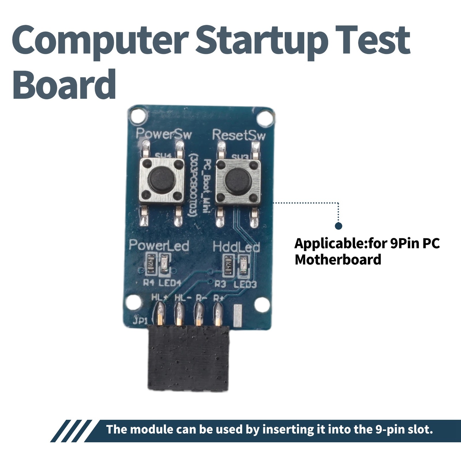 PC-Boot- Motherboard Boot Test Board 9 Pin PC on/Off Button for PC9924