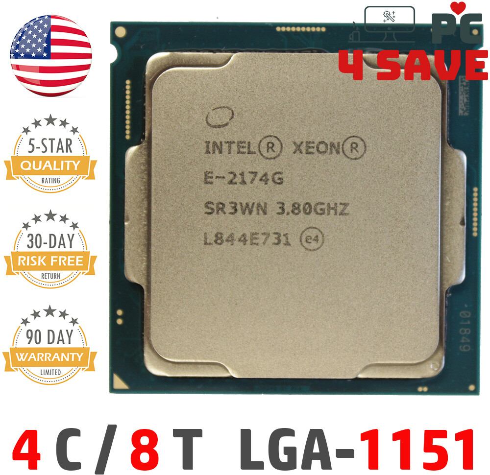 Intel Xeon E-2174G CPU 3.8~4.7 GHz 4-Core LGA-1151 Server Workstation SR3WN 71W