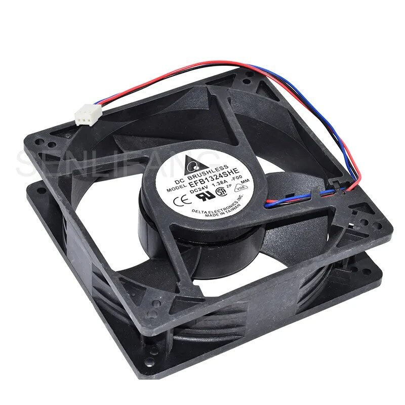 Well Tested EFB1324SHE 4C58 DC 24V 1.38A 3-wire 127x127x38mm Server Cooler Fan