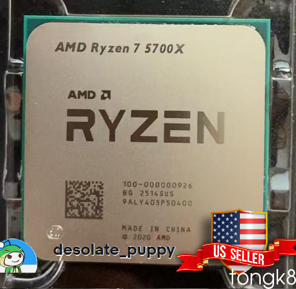 (New) AMD Ryzen 7 5700X 8 Core 16 Thread AM4 Unlocked 3.4 GHz CPU OEM Tray