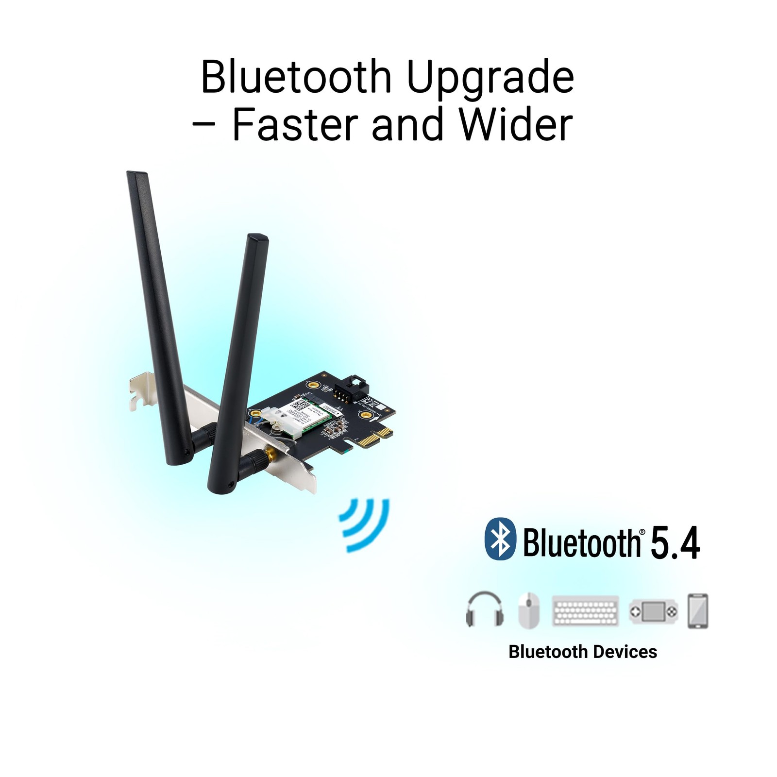 ASUS BE6500 Tri Band PCI-E WiFi 7 (802.11be). Bluetooth 5.4, WPA3 BLACK