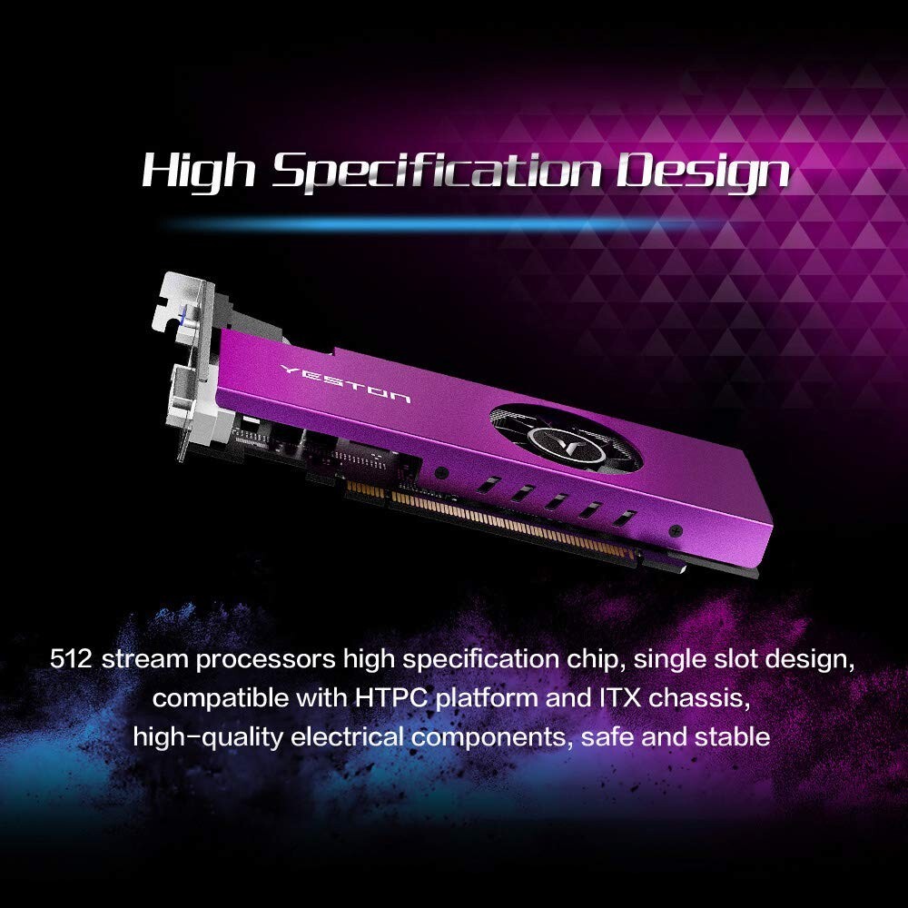 YESTON AMD Radeon RX550 4G D5 LP 640SP Graphics Card Video Card DVI HDMI VGA