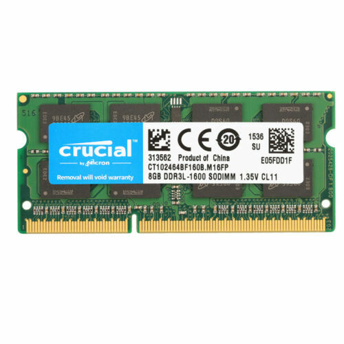 Crucial 8GB DDR3L 1600MHz 204-pin sodimm memory laptop ram pc3l-12800 lot ddr3l