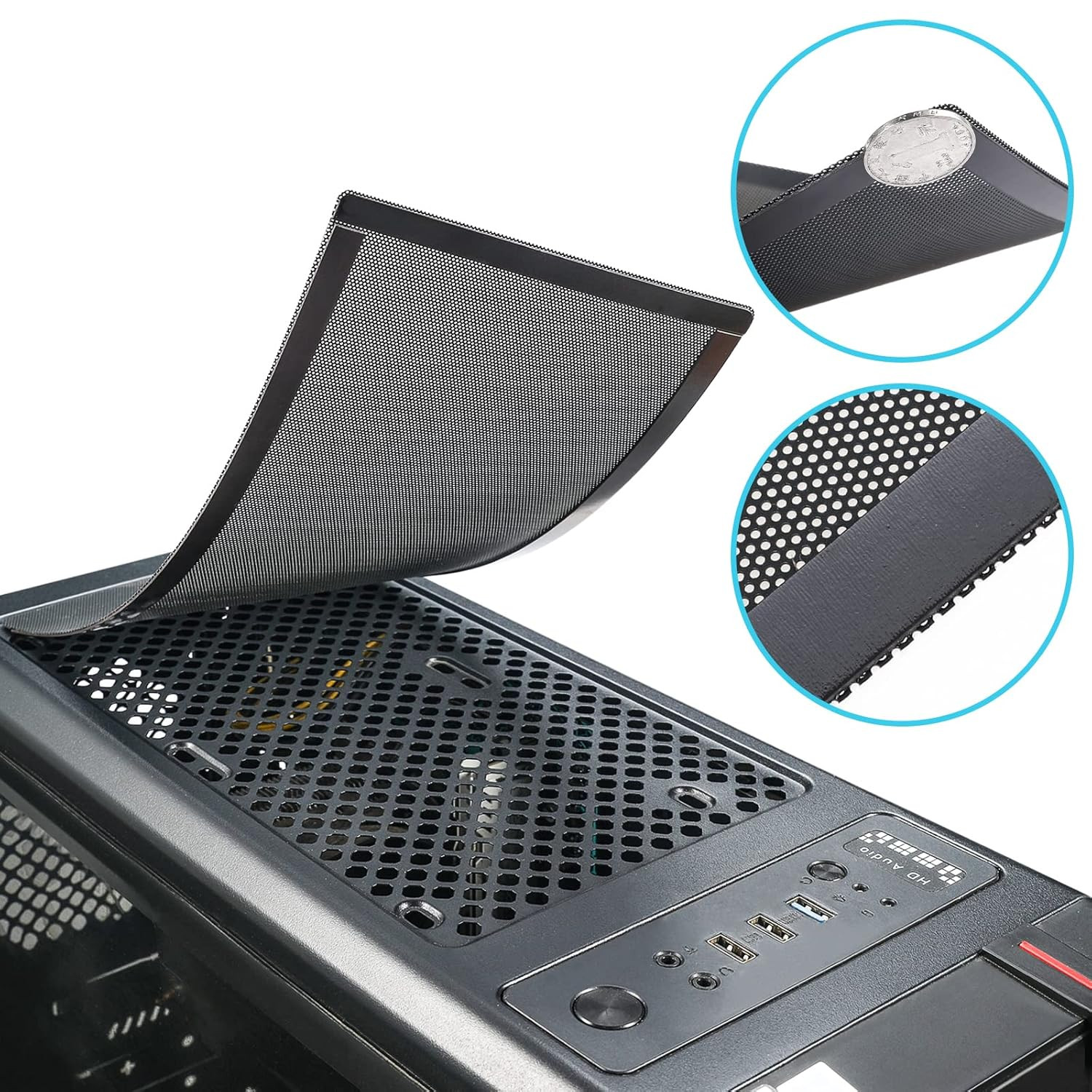 360Mm X 120Mm PC Case Dust Mesh Filter [2 Pack], Magnetic Frame Computer Fan Dus