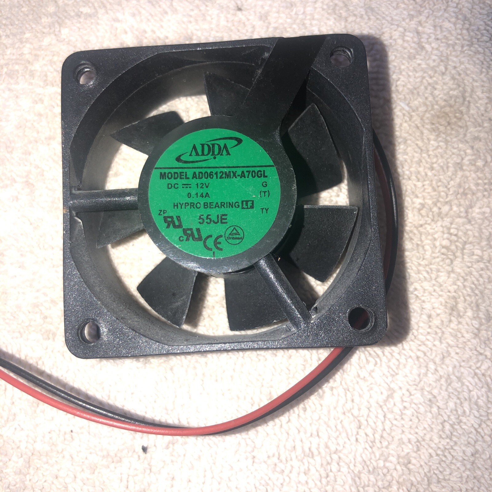ADDA AD0612MX-A70GL DC 12V 0.14A 60*60*25MM 6025 HYPRO bearing cooling fan