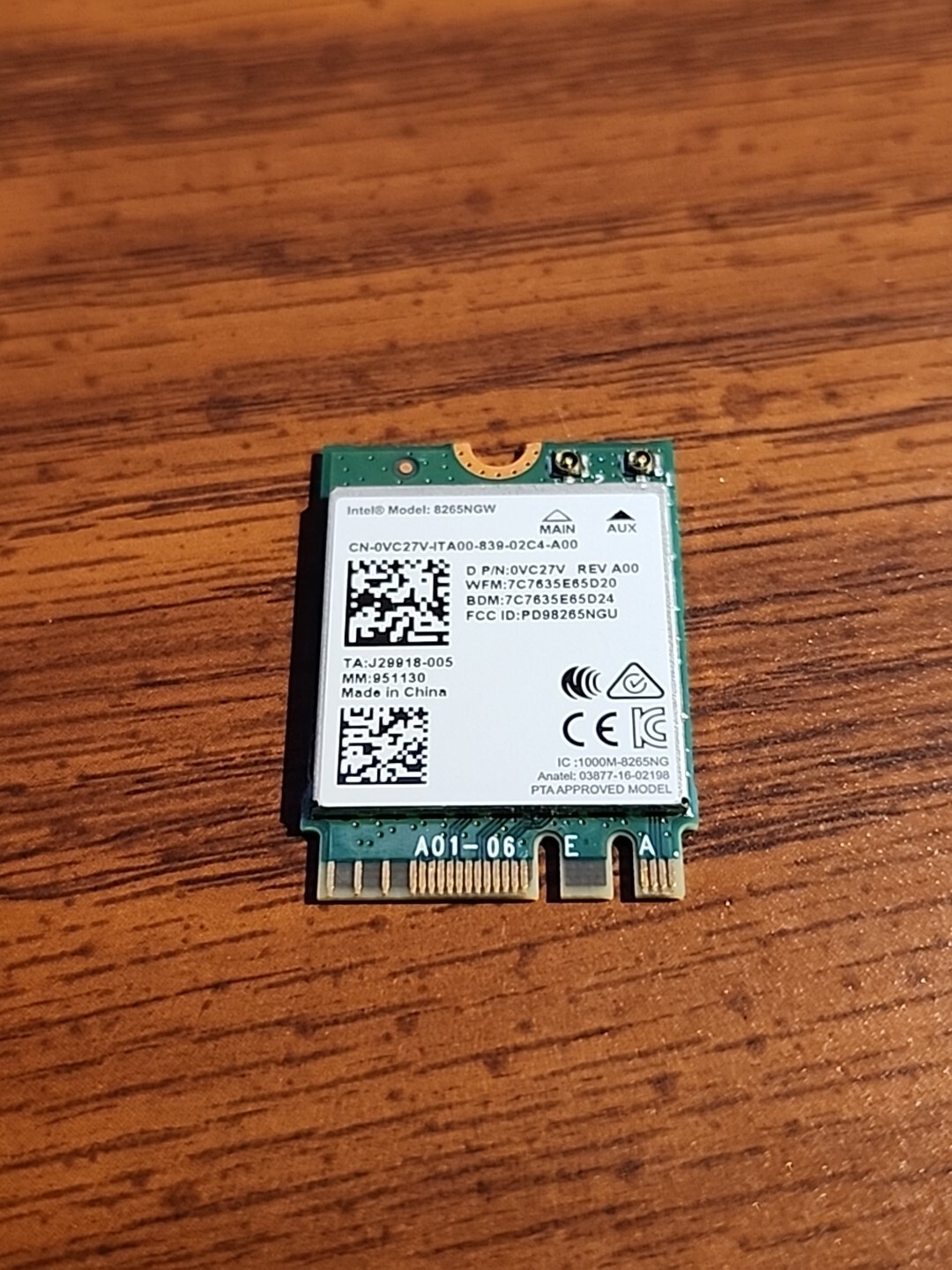 Genuine 98265NGW Intel Wifi Card 01AX702 1AX702 Tested good