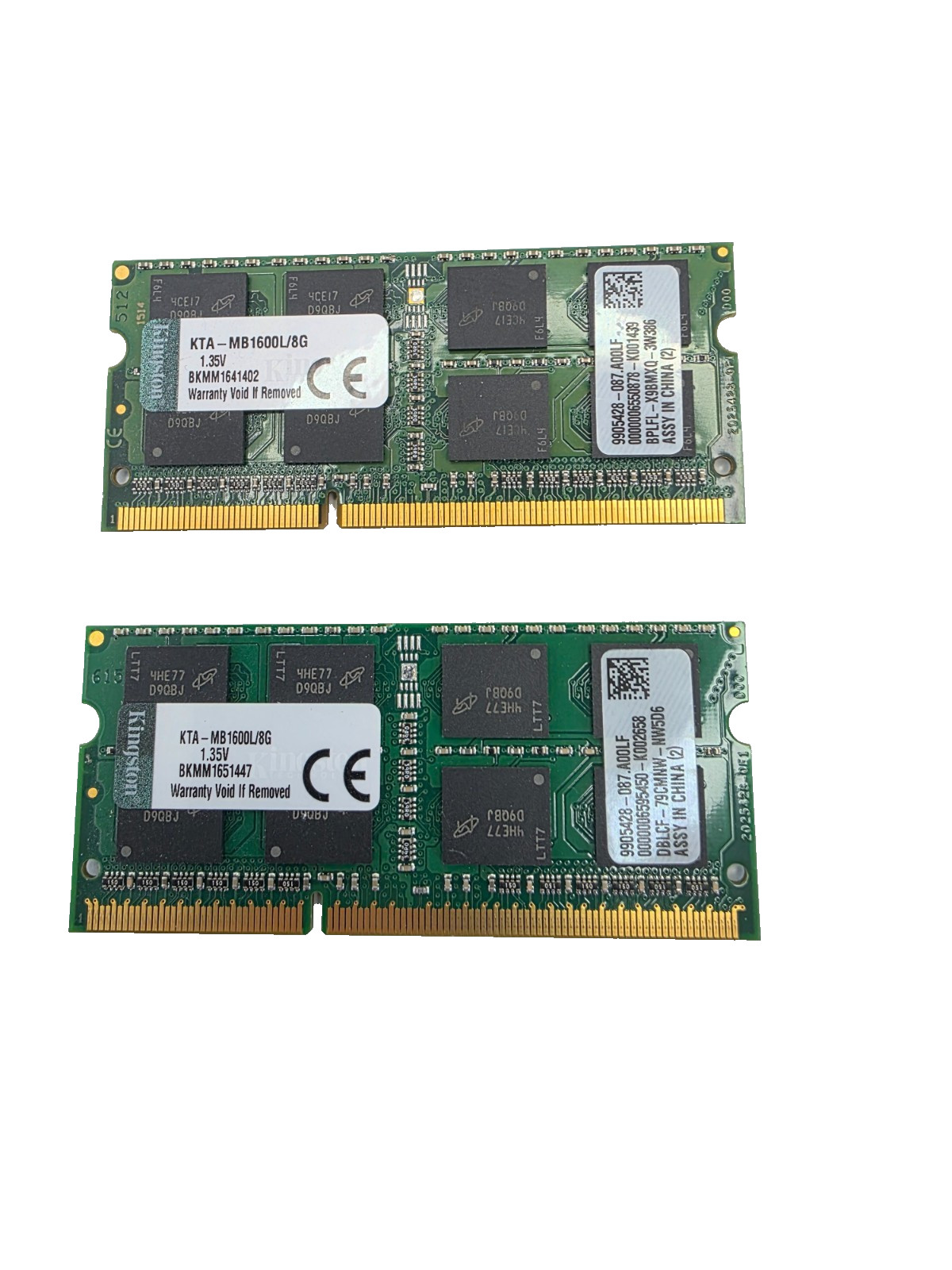 Kingston 16GB (2x8GB) DDR3L 1600MHz 1.35V SO-DIMM KTA-MB1600L/8G Used