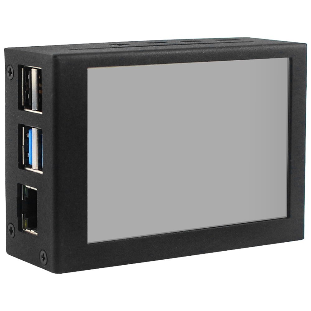 3.5 In Display Aluminum Alloy Case + LCD Screen Fit for Raspberry Pi 4 Model B #