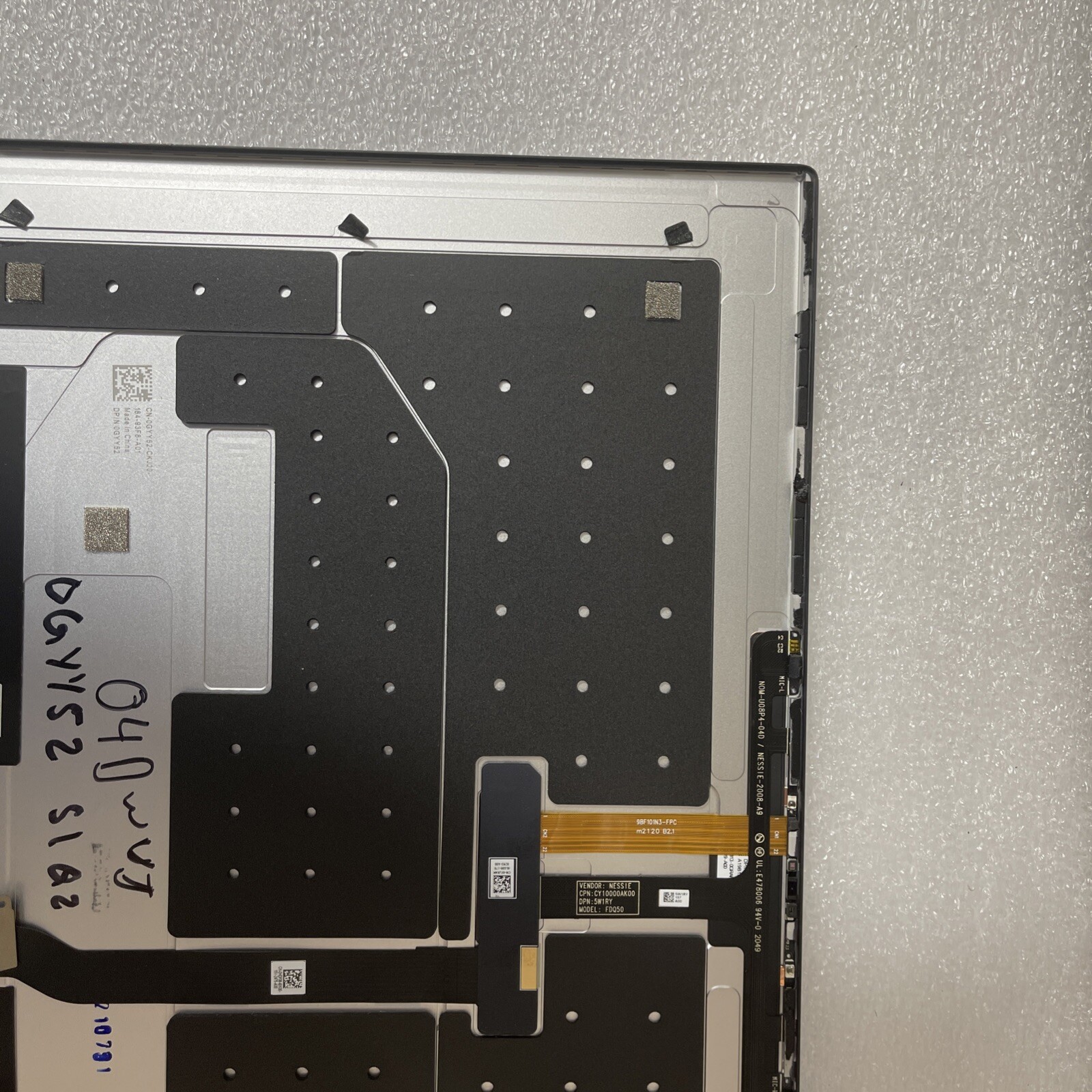 Dell XPS 15 9500 LCD Back Cover Panel w/ Hinges+camera IVC03 GYY52 0GYY52 S1Q2