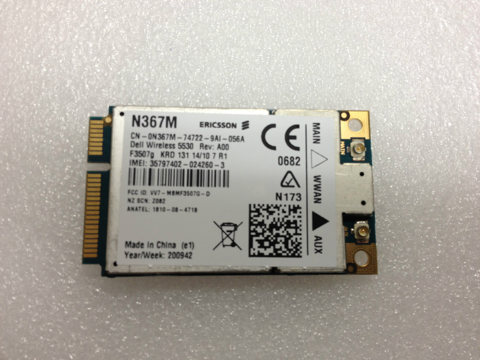 NEW Dell Wireless 5530 DW5530 Mini-PCI Express HSPA WWAN Card – N367M