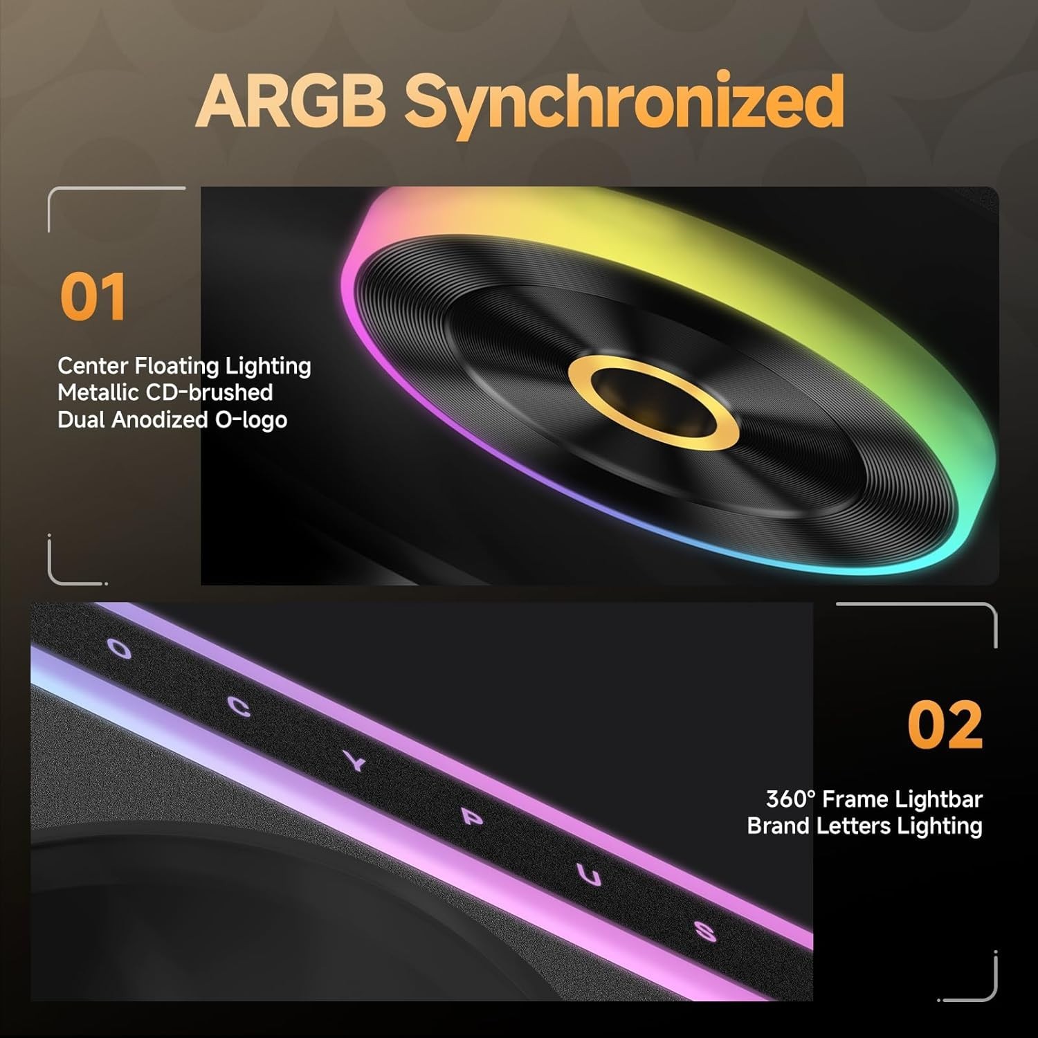 360mm RGB LED Single-Frame RGB Fan Unit – Cases and Radiator