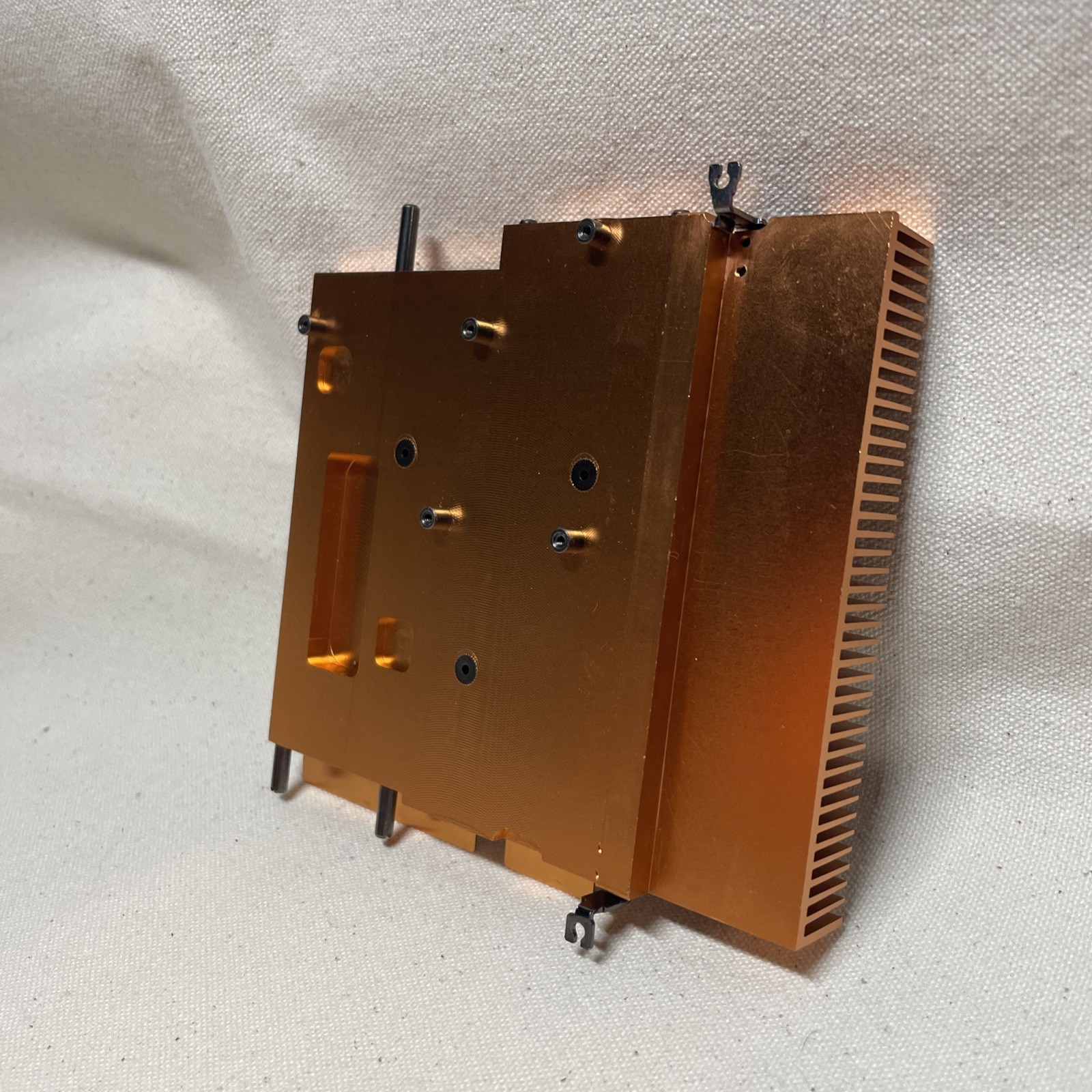 EVGA 3090 KingPin Hybrid Rear VRM Copper Heatsink And Fan Mount With Bottom Fin