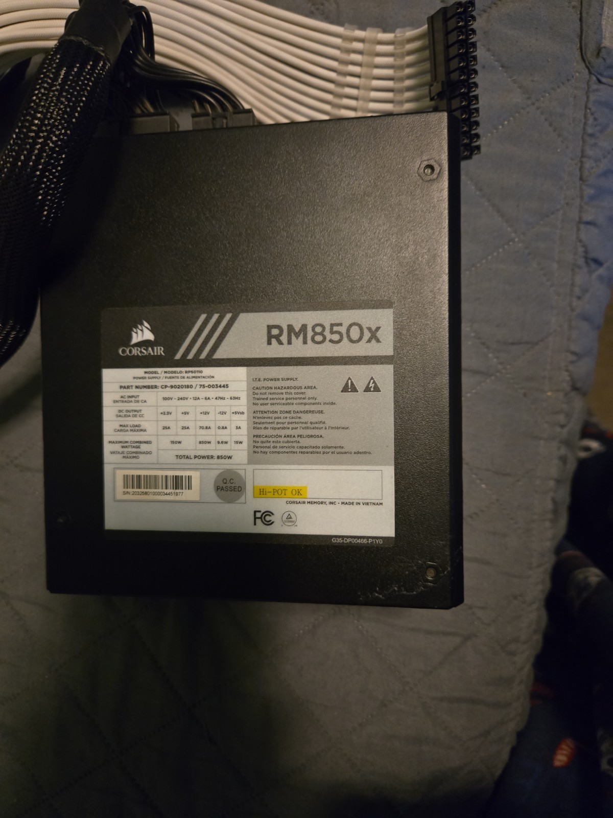 Corsair RMX Series RM850x 850W Gold Certified Modular PSU