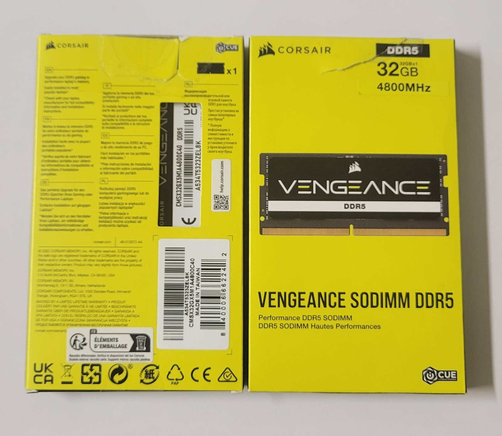 CORSAIR Vengeance 32GB 262-Pin DDR5 SO-DIMM DDR5 4800 (PC4 38400) Laptop Memory