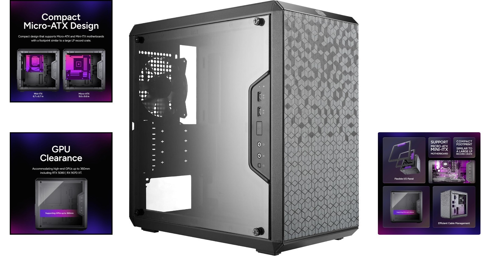 Compact MasterBox Q300L Micro-ATX Case: Versatile I/O Panel & Great Airflow