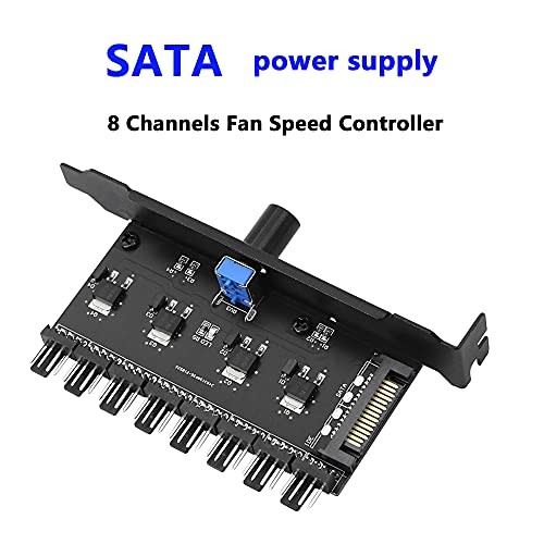 PC 8 Channels Fan Hub Knob Cooling Fan Speed Controller for CPU Case HDD VGA
