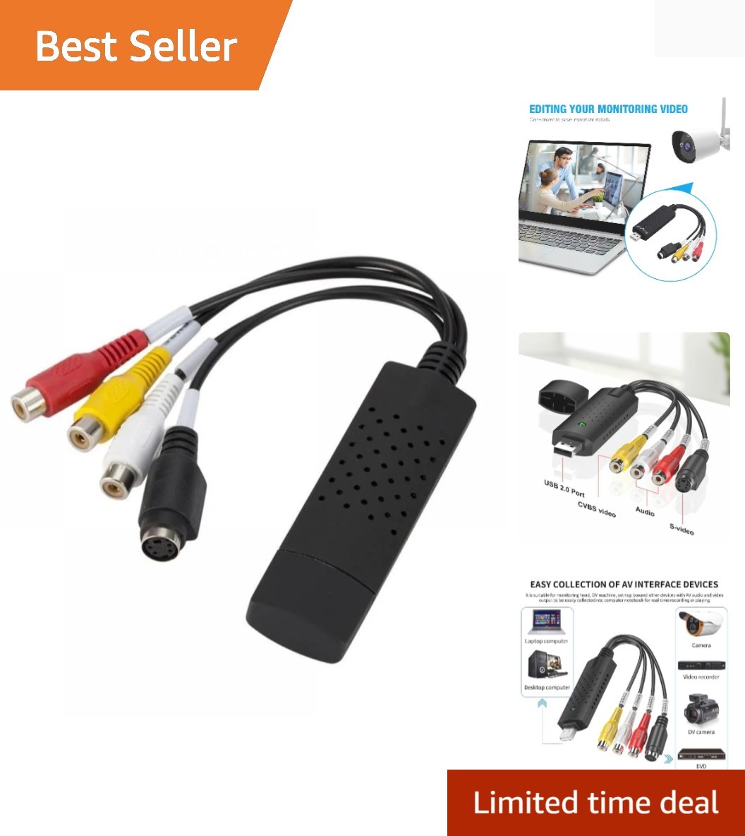 VHS to Digital Converter – RCA to USB Capture Card for Easy Archiving