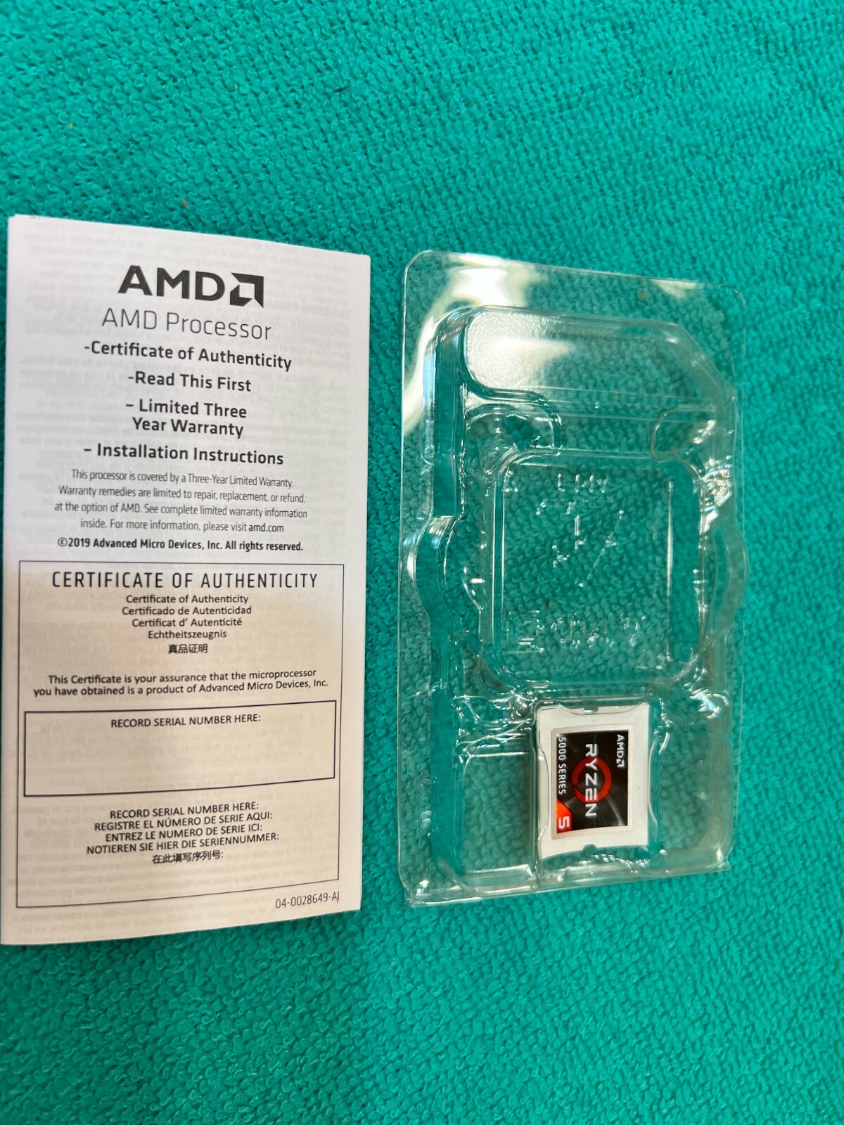 AMD Ryzen 5 CPU Packaging Case Clam Shell , Original