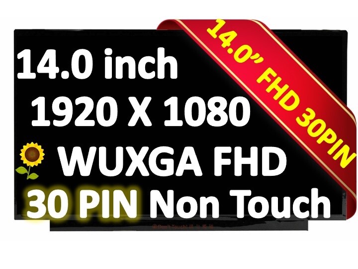 New Lenovo FRU 5D10W87245 5D10W87246 LED FHD LCD Screen Replacement 14» 30 Pin