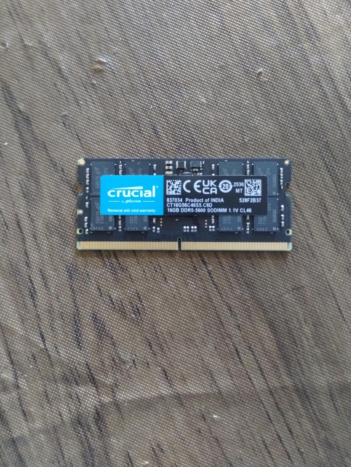 Crucial 16GB DDR5 RAM 5600MHz 262-Pin Laptop Memory 5600 SODIMM CT16G56C46S5