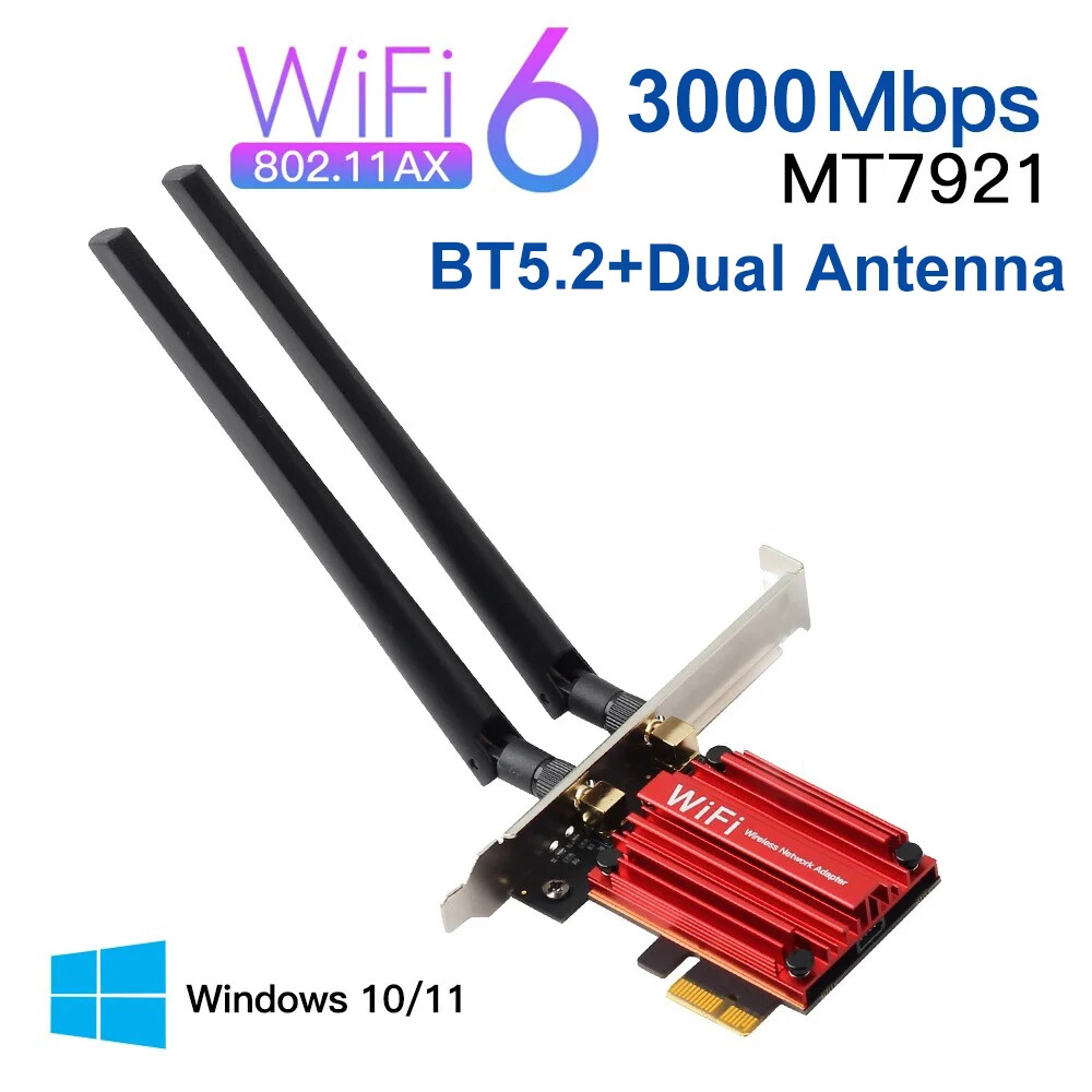 WiFi 6E 2.4G/5G/6Ghz PCIE Adapter Bluetooth 5.2 WiFi Card For PC Win 10/11