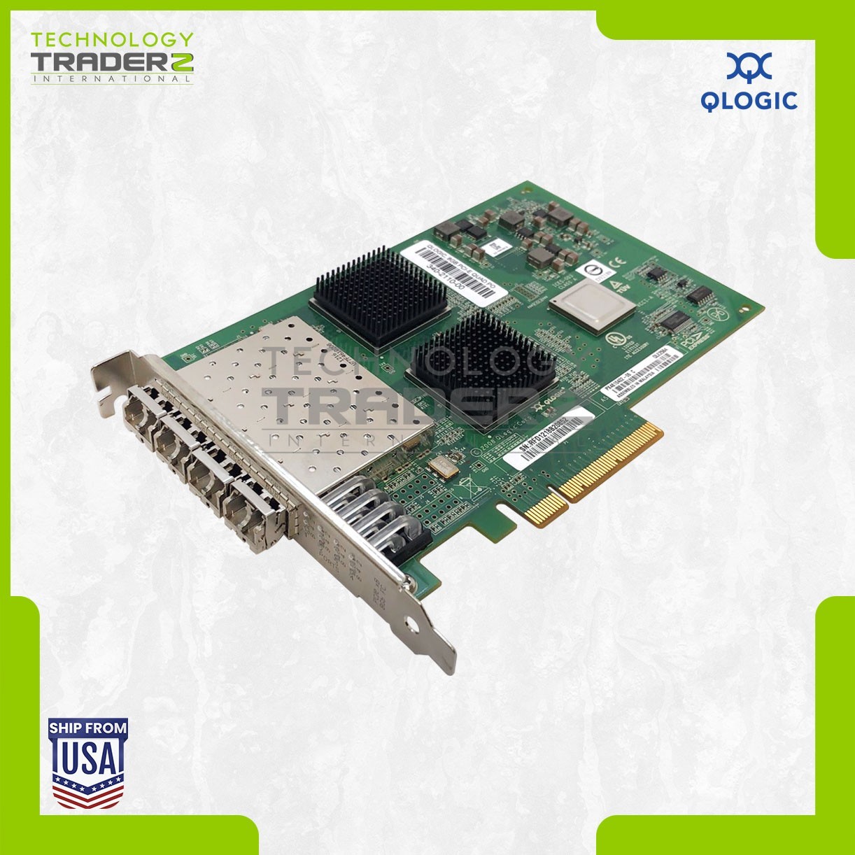 QLE2564 QLogic 4-Ports LC 8Gbps FC PCI E HBA PX4810402-01 W/ 4x FTLF8528P2BCV-QL