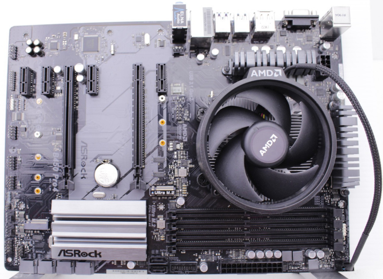 ASRock B450 PRO4 Motherboard AMD Ryzen 5 2400G @ 3.6GHz w/ I/O Shield