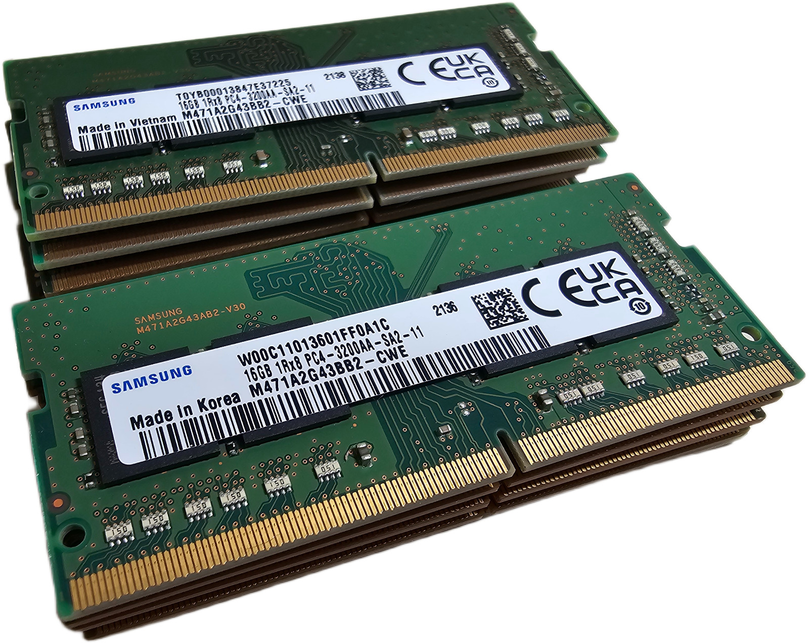 LOT OF 10 – Samsung 16GB DDR4 3200AA Sodimm PC Laptop Memory RAM