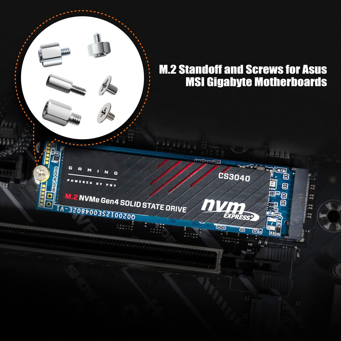 30PC M.2 NVMe SSD Screw Kit Standoff Mounting Screws for ASUS MSI Gigabyte PC
