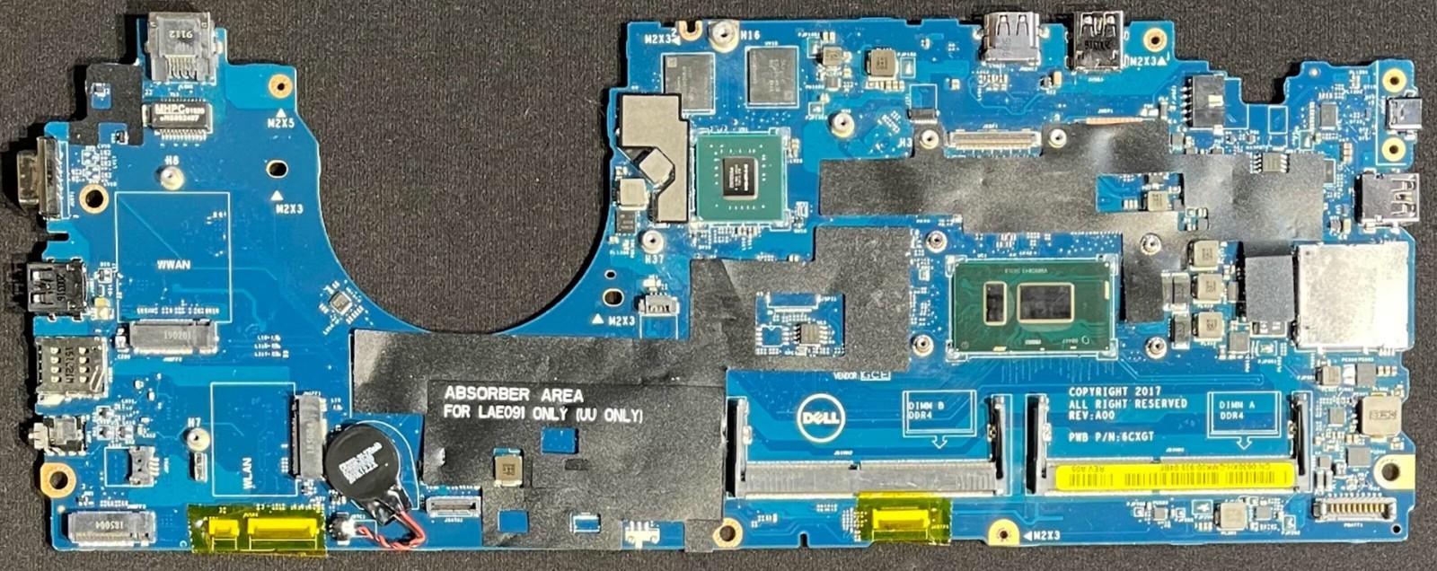 Dell Latitude 5590 Laptop Motherboard / i5 – 8650 @ 1.9GHz / LA-F412P / 630XH