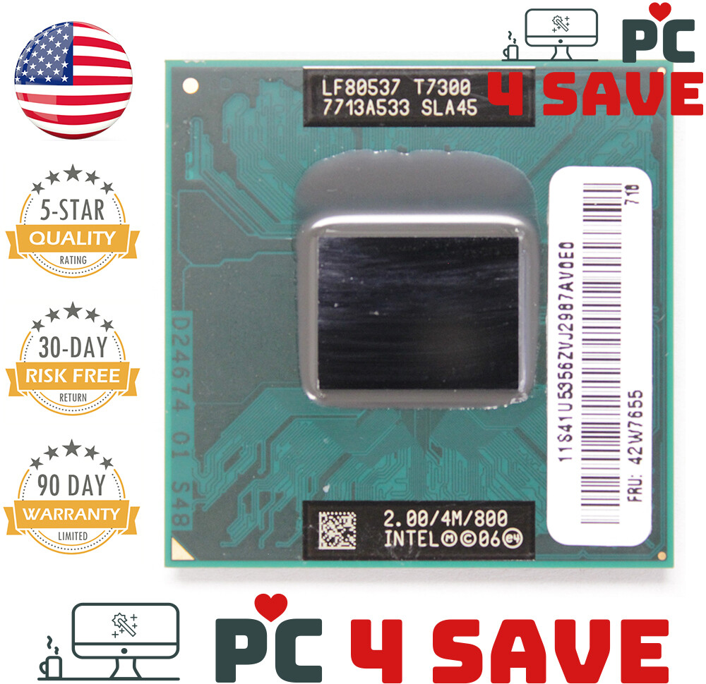 Intel Core 2 Duo Mobile T7300 SLA45 SLAMD 2.00GHz Socket P 478 Laptop Processor