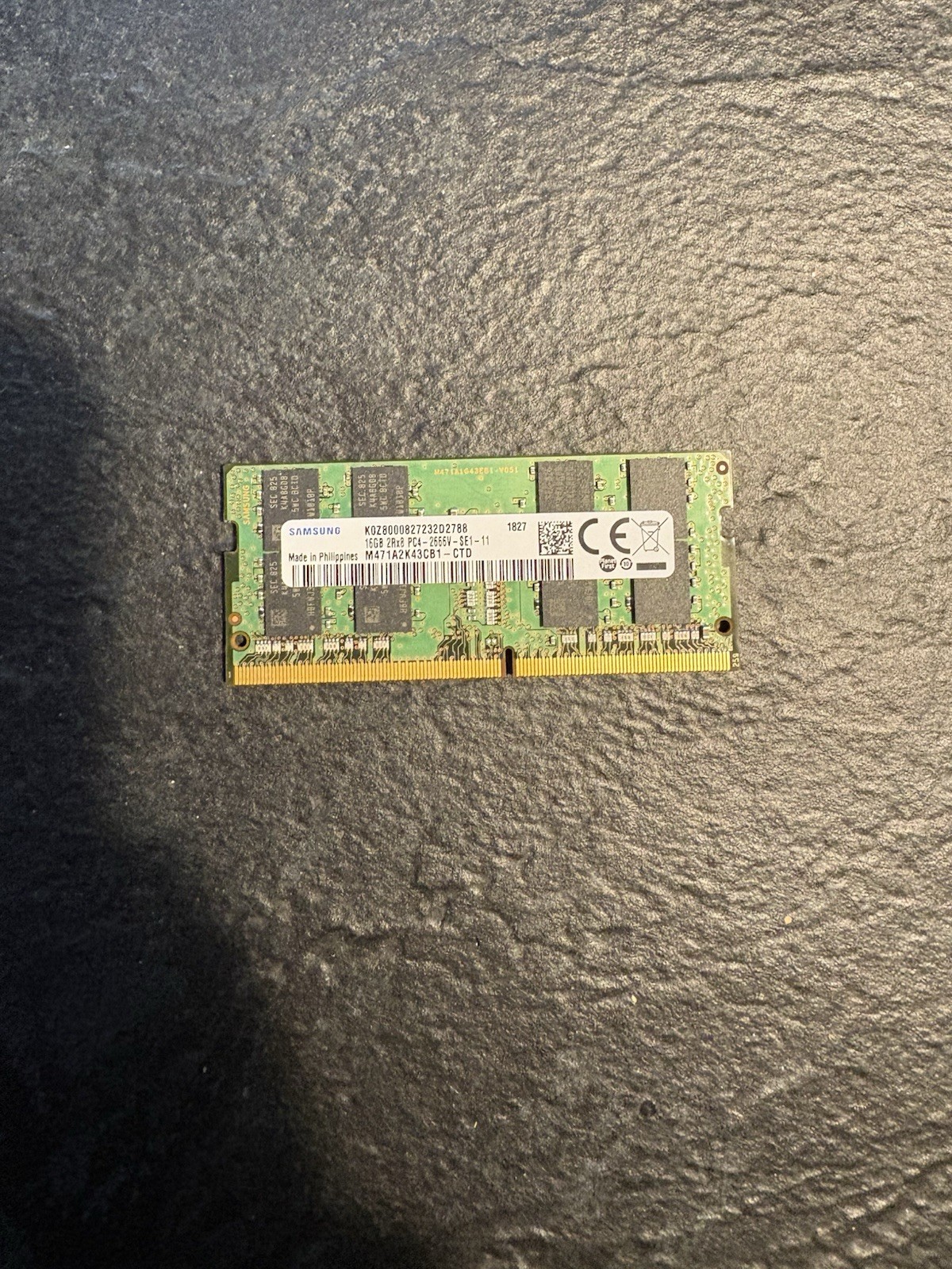 Samsung 16GB 2666MHz SODIMM DDR4 Laptop Memory M471A2K43CB1