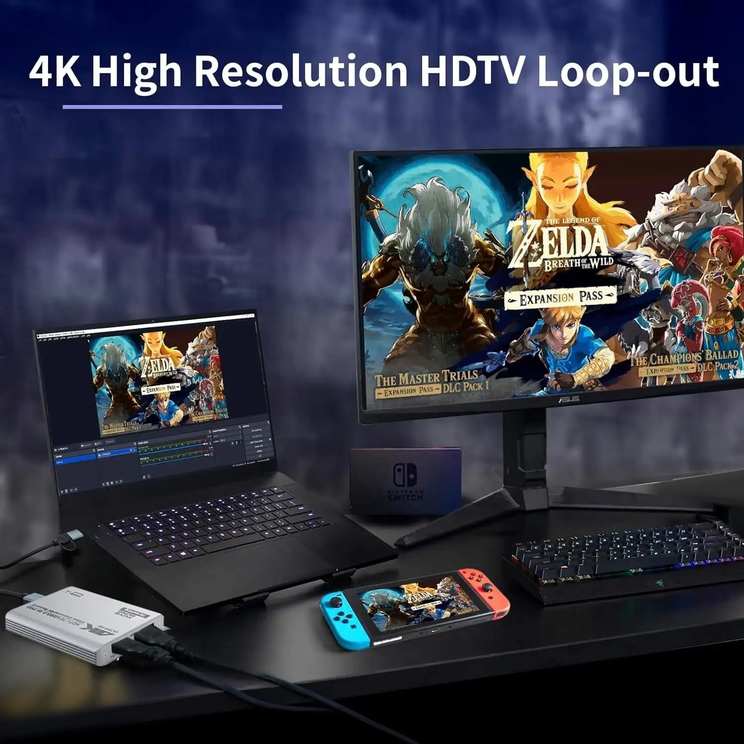 USB 3.0 4K HDTV Video Capture Card with Loop-Out 1080P60FPS Audio Video Capture