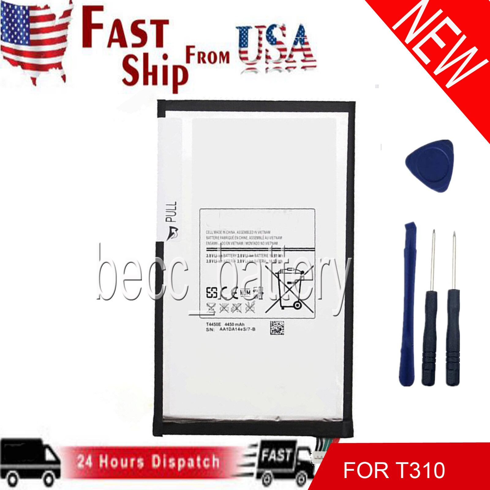 T4450E battery For Samsung GALAXY Tab 3 8.0 T310 T311 T315 T4450C 4450mAh
