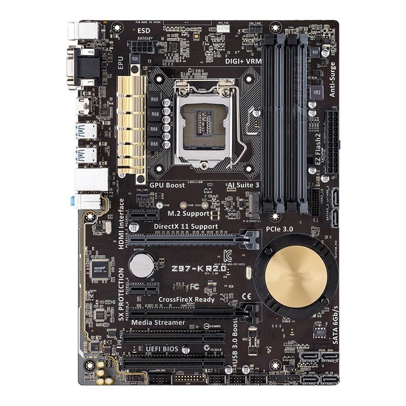 ASUS Z97-K R2.0 Motherboard LGA 1150 DDR3 RAM VGA DVI HDMI M.2 SATA III USB 3.0
