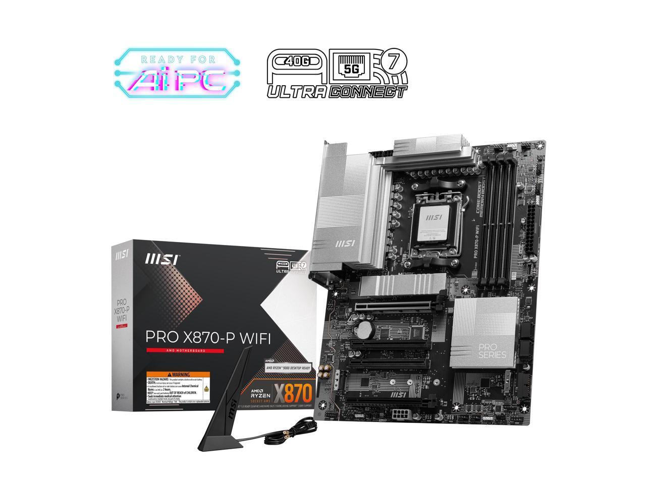 MSI PRO X870-P WIFI AM5 AMD X870 SATA 6Gb/s ATX Motherboard